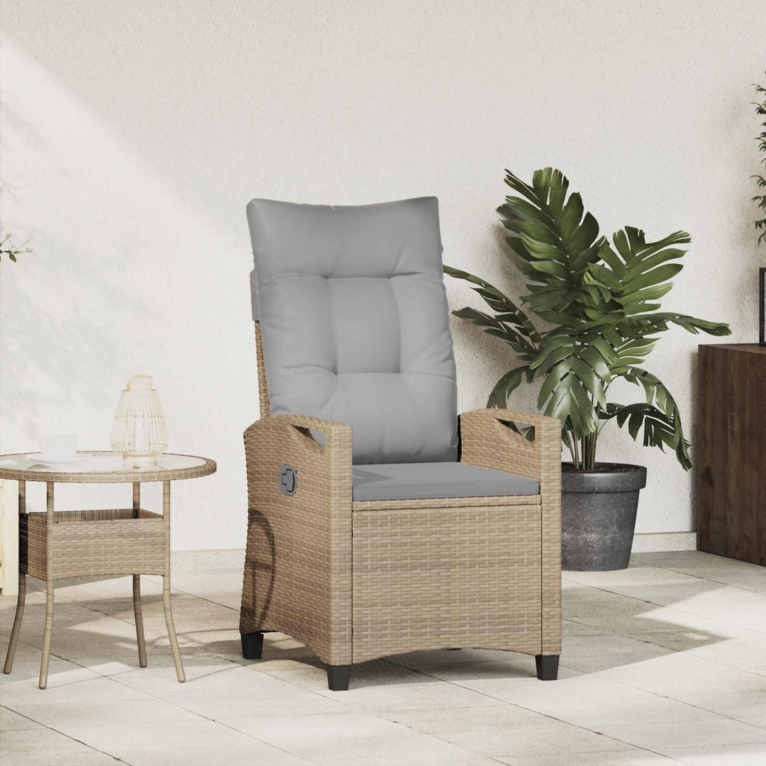 Lænestol til haven Beige og lys grå 56 x 60 x 112 cm polyrattan