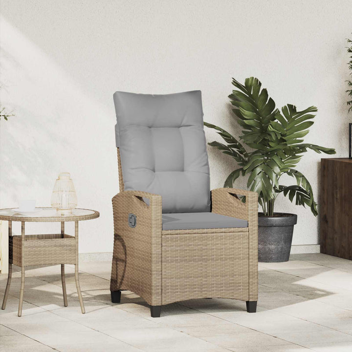Lænestol til haven Beige og lys grå 56 x 60 x 112 cm polyrattan