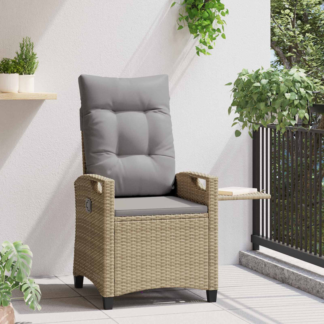 Lænestol til haven Beige og lys grå 56 x 60 x 112 cm polyrattan