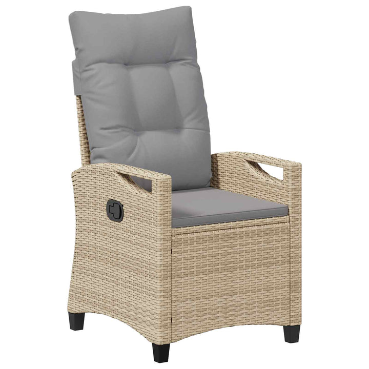 Lænestol til haven Beige og lys grå 56 x 60 x 112 cm polyrattan