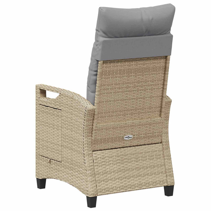 Lænestol til haven Beige og lys grå 56 x 60 x 112 cm polyrattan