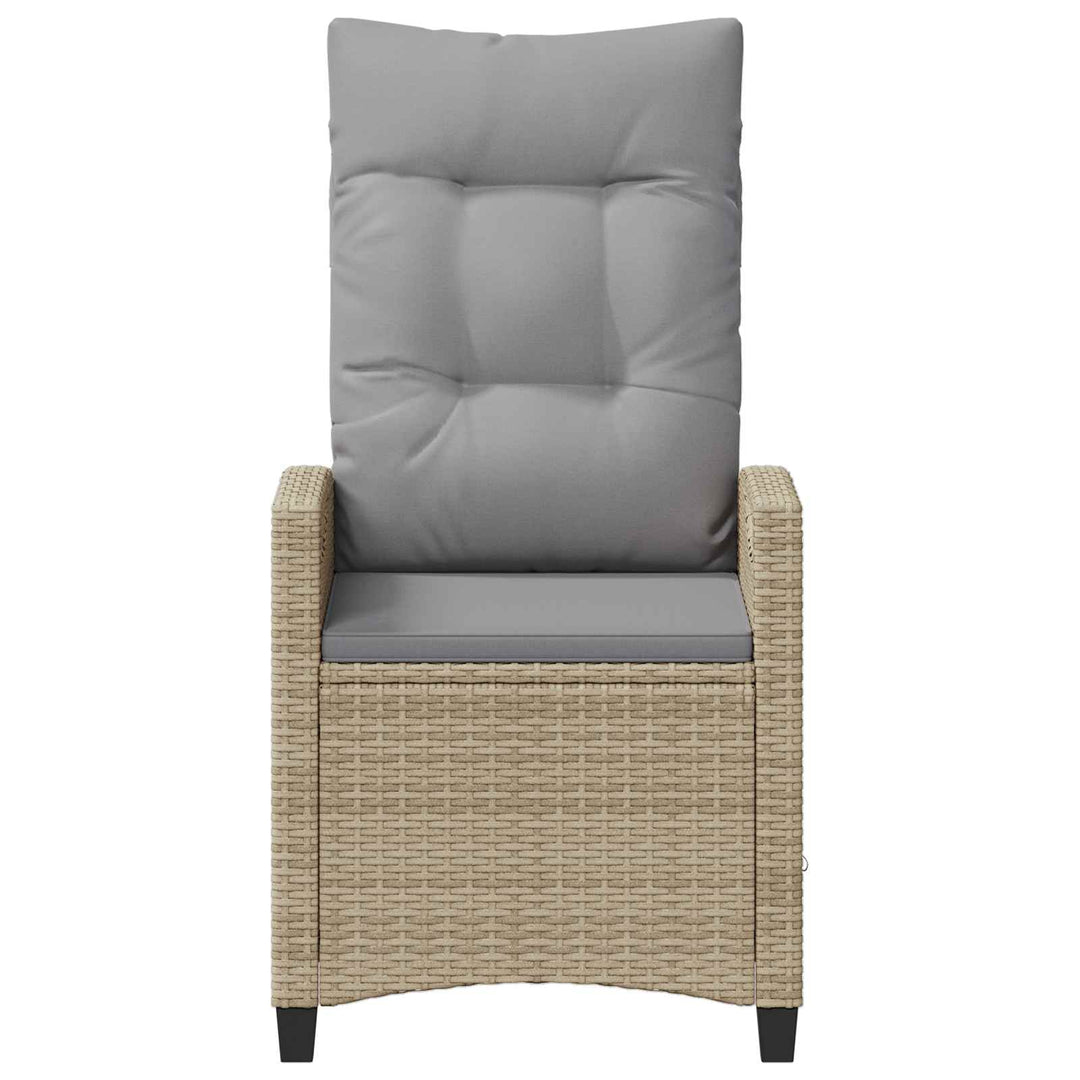 Lænestol til haven Beige og lys grå 56 x 60 x 112 cm polyrattan