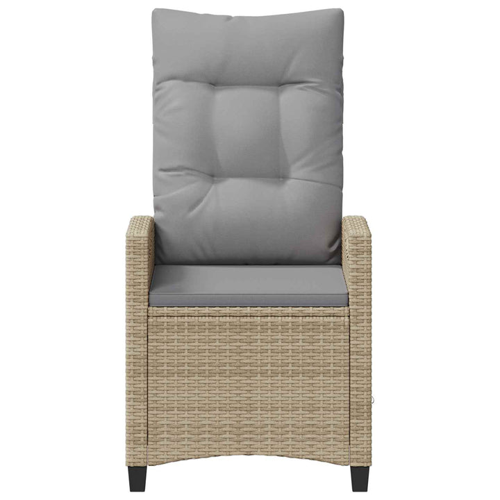 Lænestol til haven Beige og lys grå 56 x 60 x 112 cm polyrattan