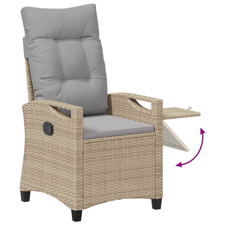 Lænestol til haven Beige og lys grå 56 x 60 x 112 cm polyrattan