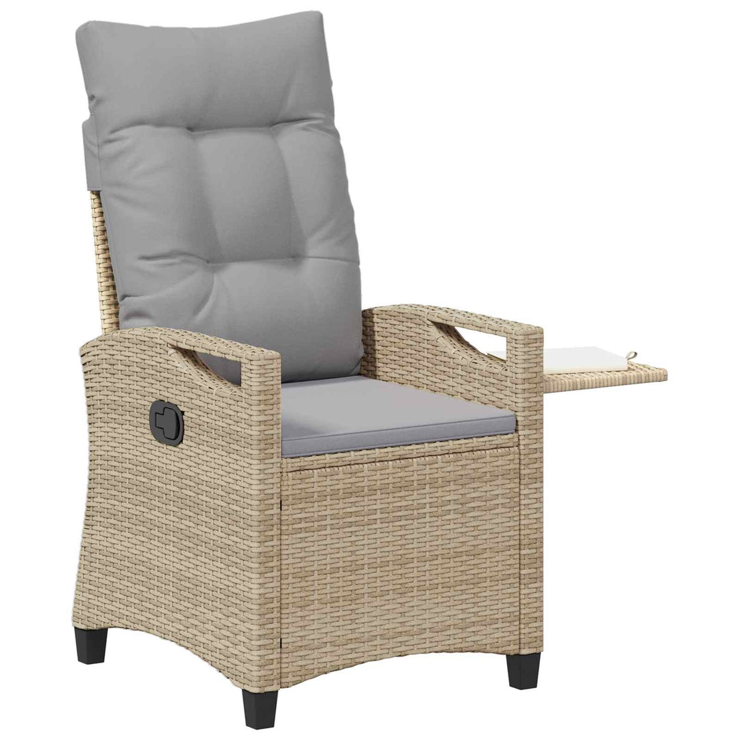 Lænestol til haven Beige og lys grå 56 x 60 x 112 cm polyrattan
