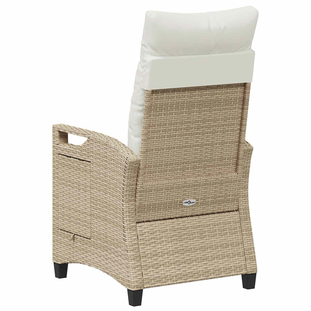 Lænestol til haven Beige og creme 56 x 60 x 112 cm polyrattan