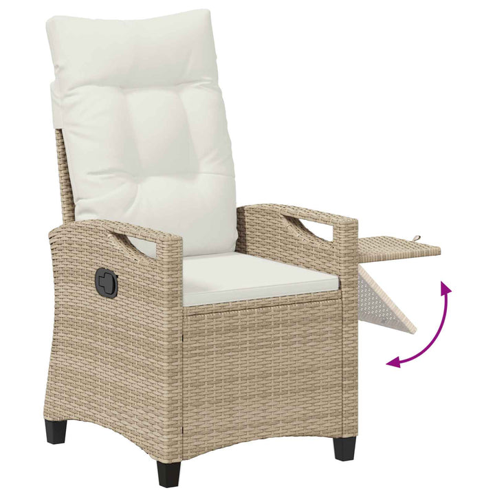 Lænestol til haven Beige og creme 56 x 60 x 112 cm polyrattan