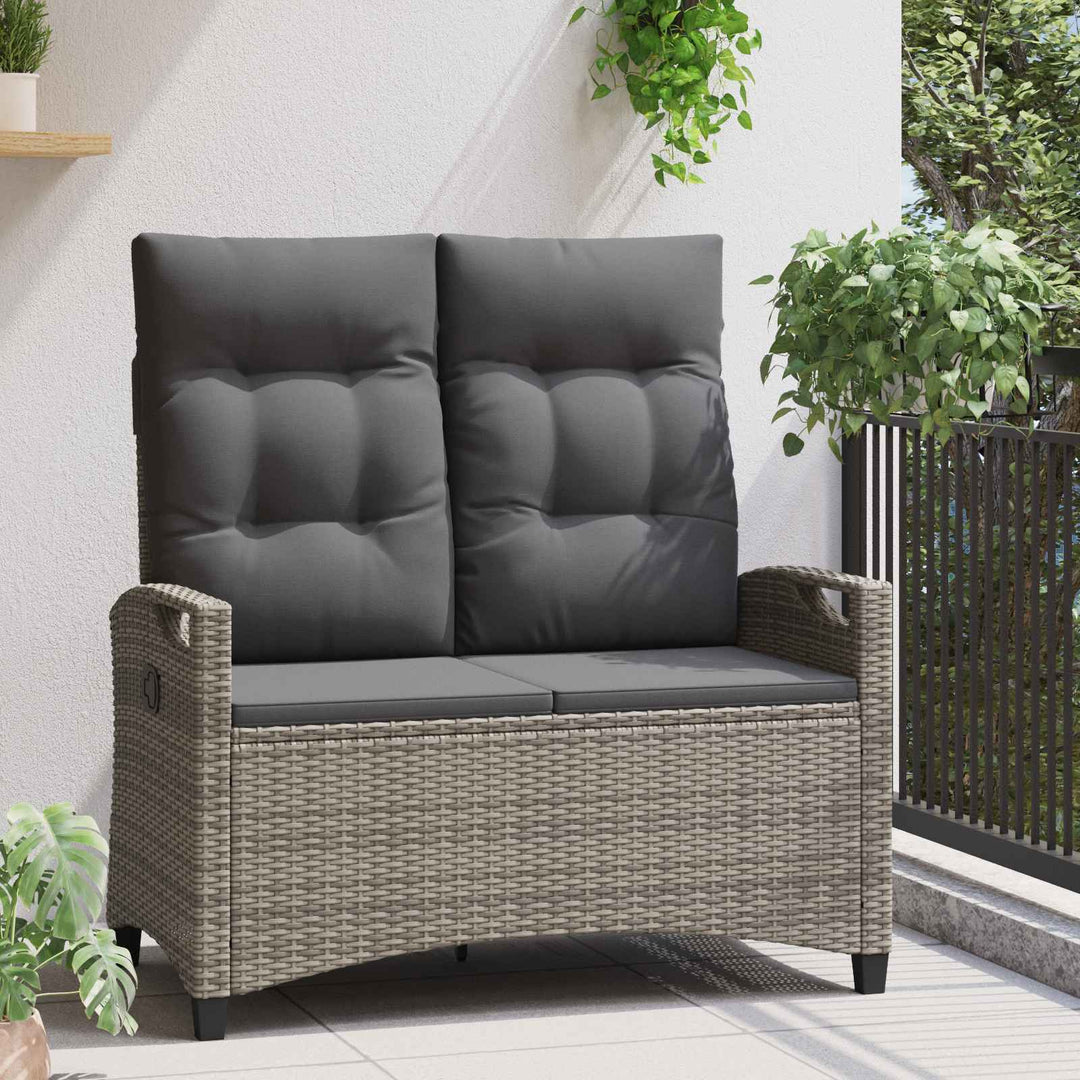 Havebænk Grå og Mørkegrå 105 x 60 x 112 cm Stål og Polyester