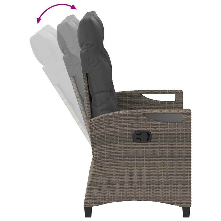 Havebænk Grå og Mørkegrå 105 x 60 x 112 cm Stål og Polyester