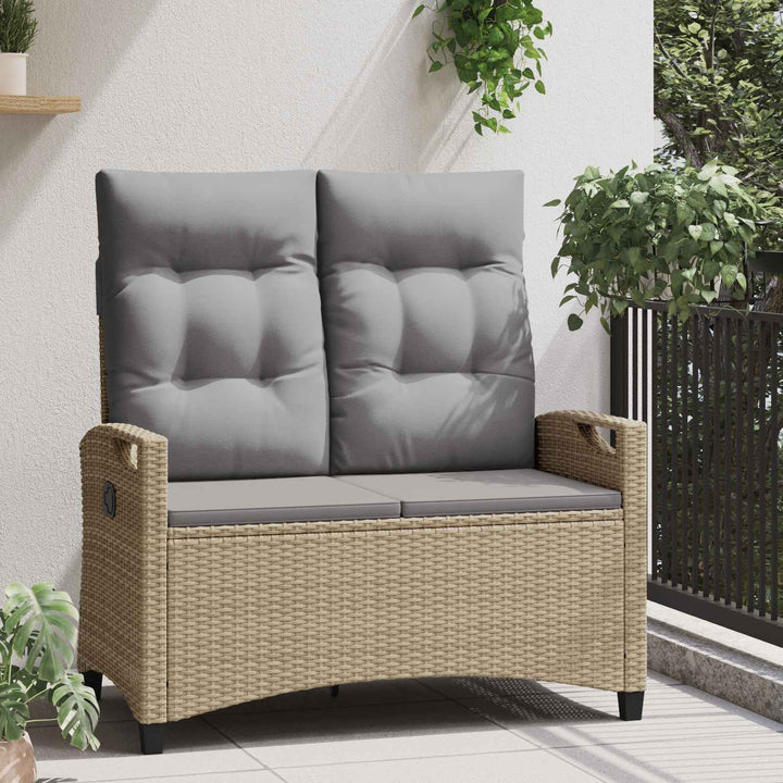 Havebænk Beige og lys grå 105 x 60 x 112 cm Stål og Polyester