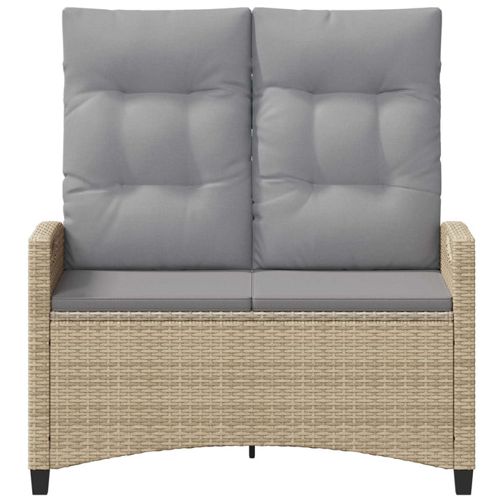 Havebænk Beige og lys grå 105 x 60 x 112 cm Stål og Polyester