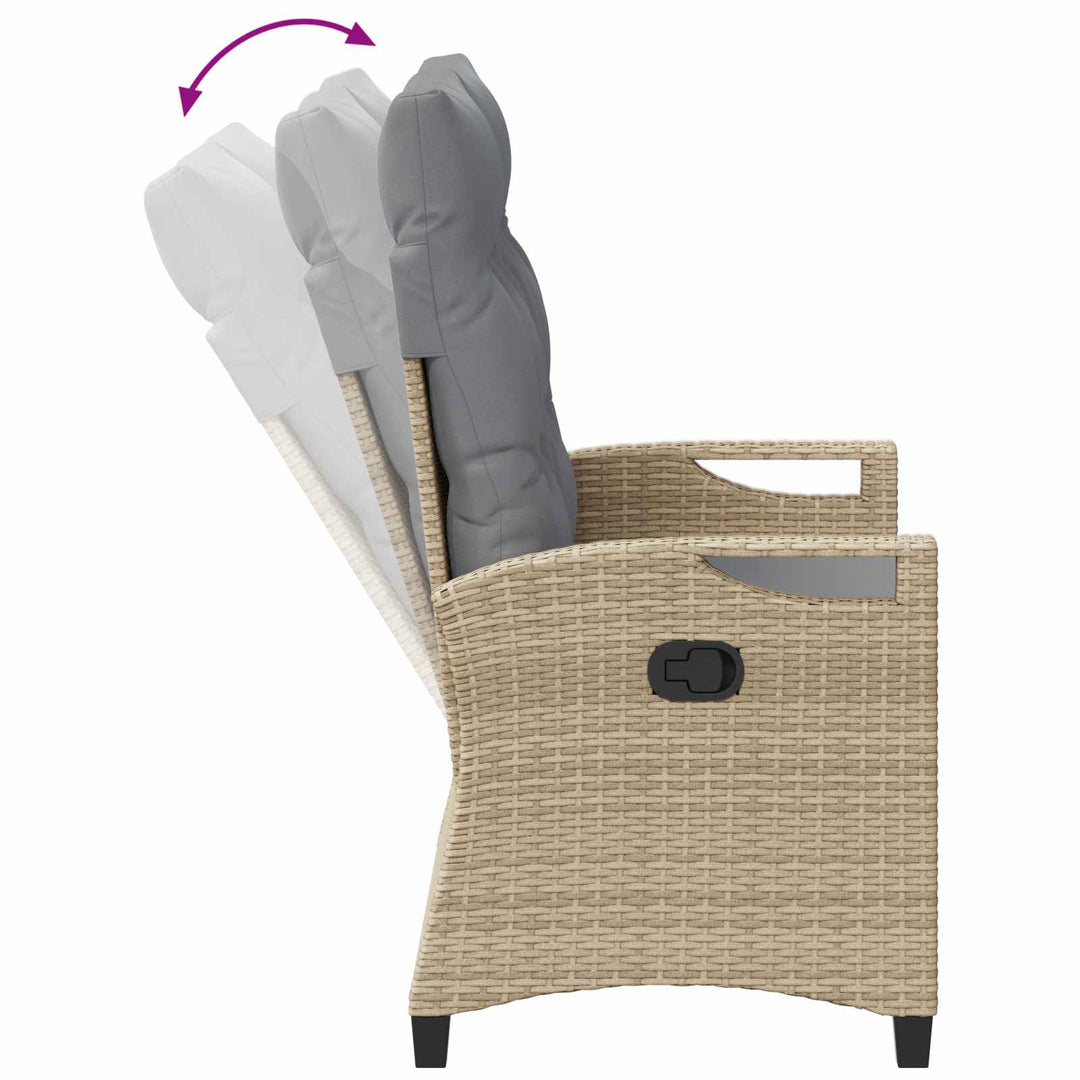 Havebænk Beige og lys grå 105 x 60 x 112 cm Stål og Polyester