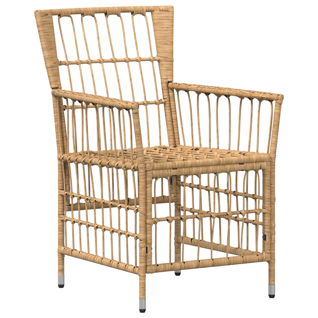 Havestole 2 stk. Naturfarvet PE rattan, stål og polyesterstof