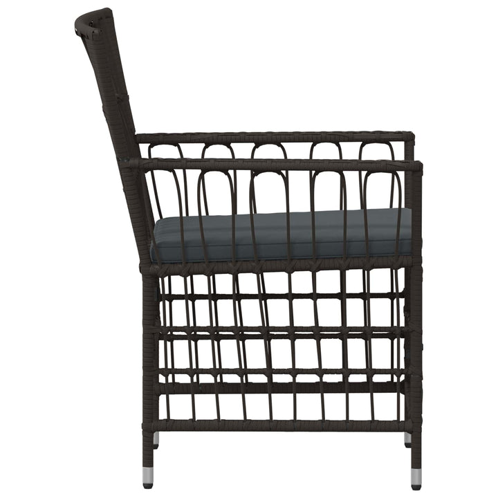 Havestole 4 stk. Sort PE rattan, stål og polyesterstof