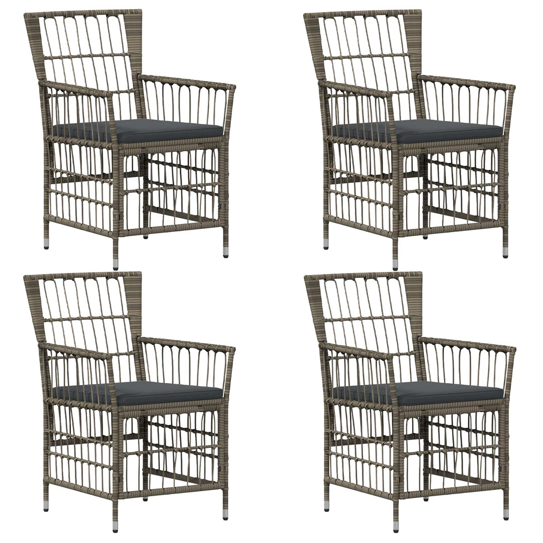 Havestole 4 stk. Grå polyrattan