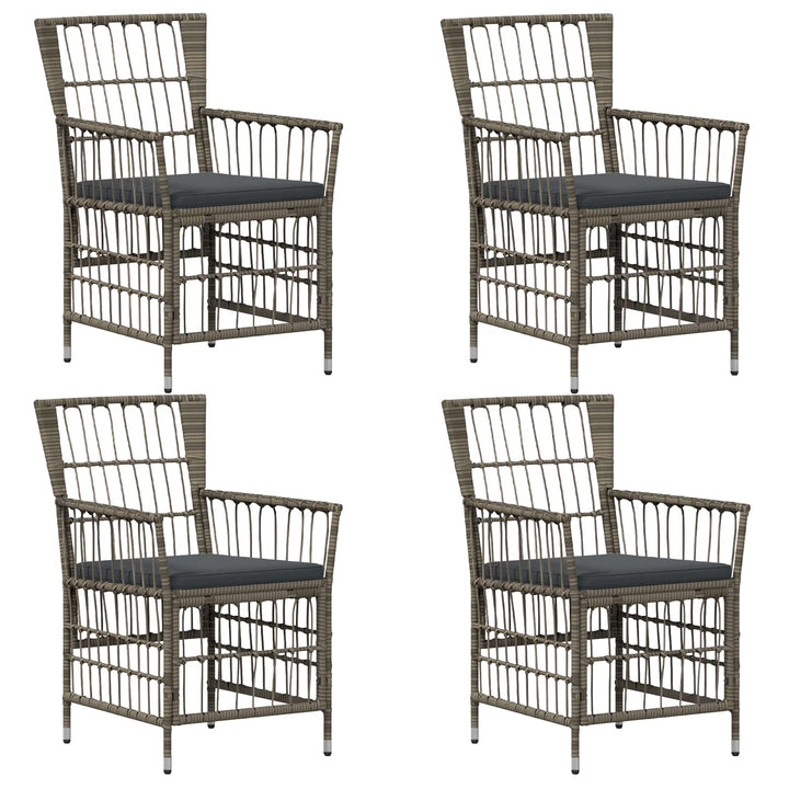 Havestole 4 stk. Grå polyrattan
