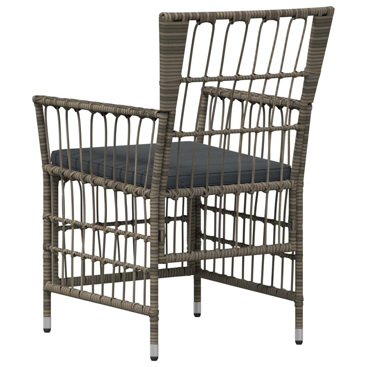 Havestole 4 stk. Grå polyrattan