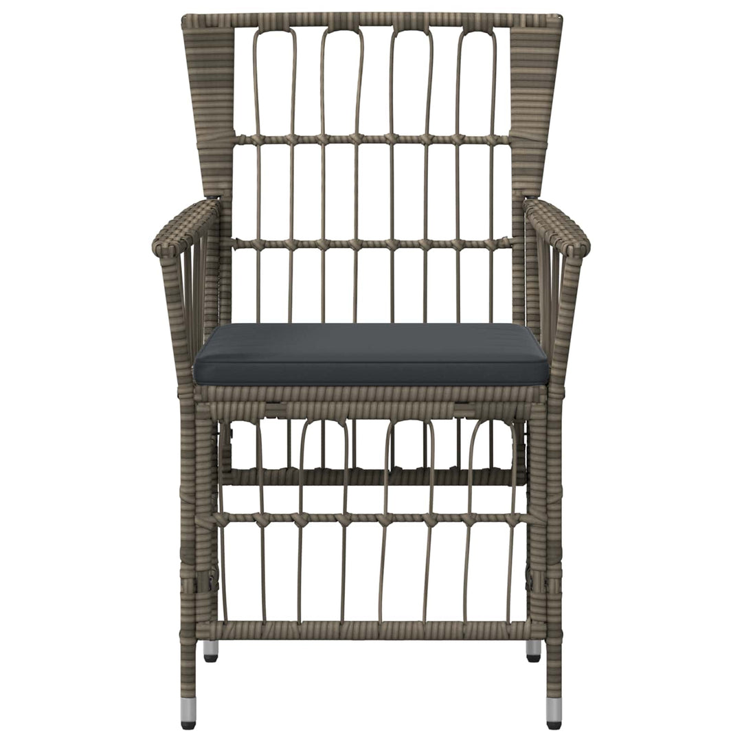 Havestole 4 stk. Grå polyrattan