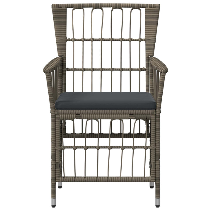 Havestole 4 stk. Grå polyrattan