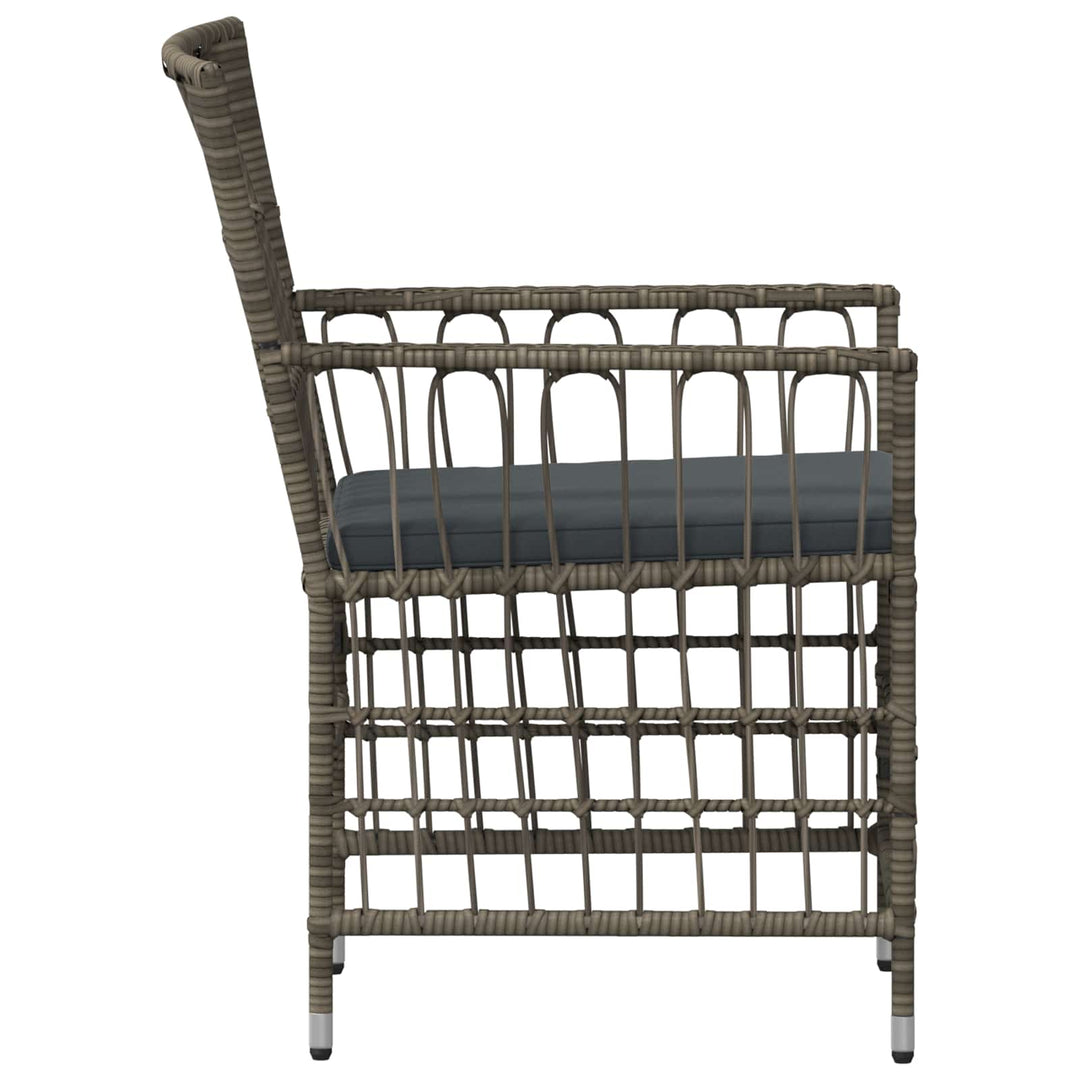Havestole 4 stk. Grå polyrattan