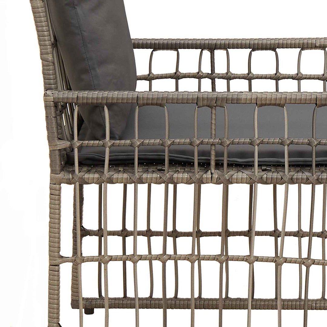 Have møbel sæt 4 stk. Sort og Mørkegrå Stål og Polyrattan