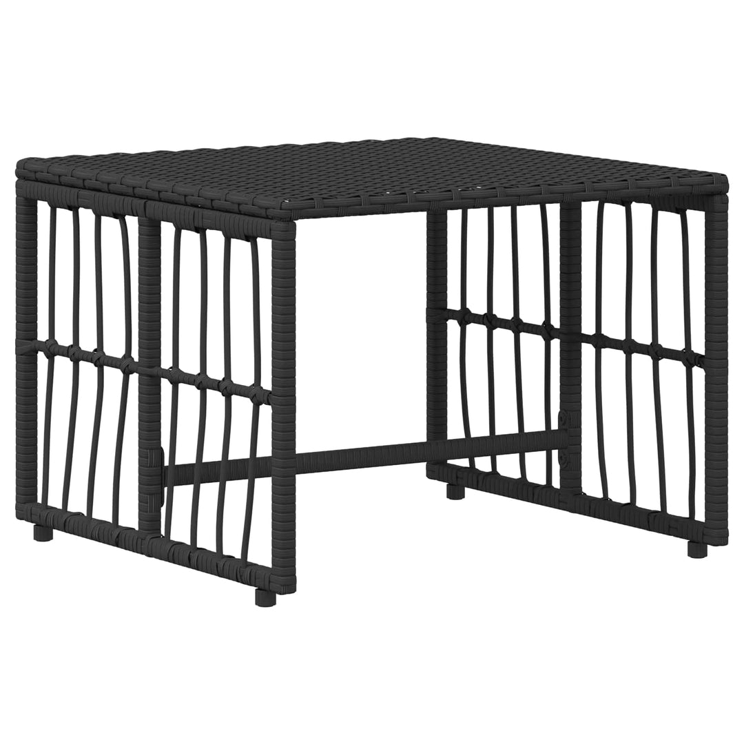 Have møbel sæt 5 stk. Sort og Mørkegrå Stål og Polyrattan