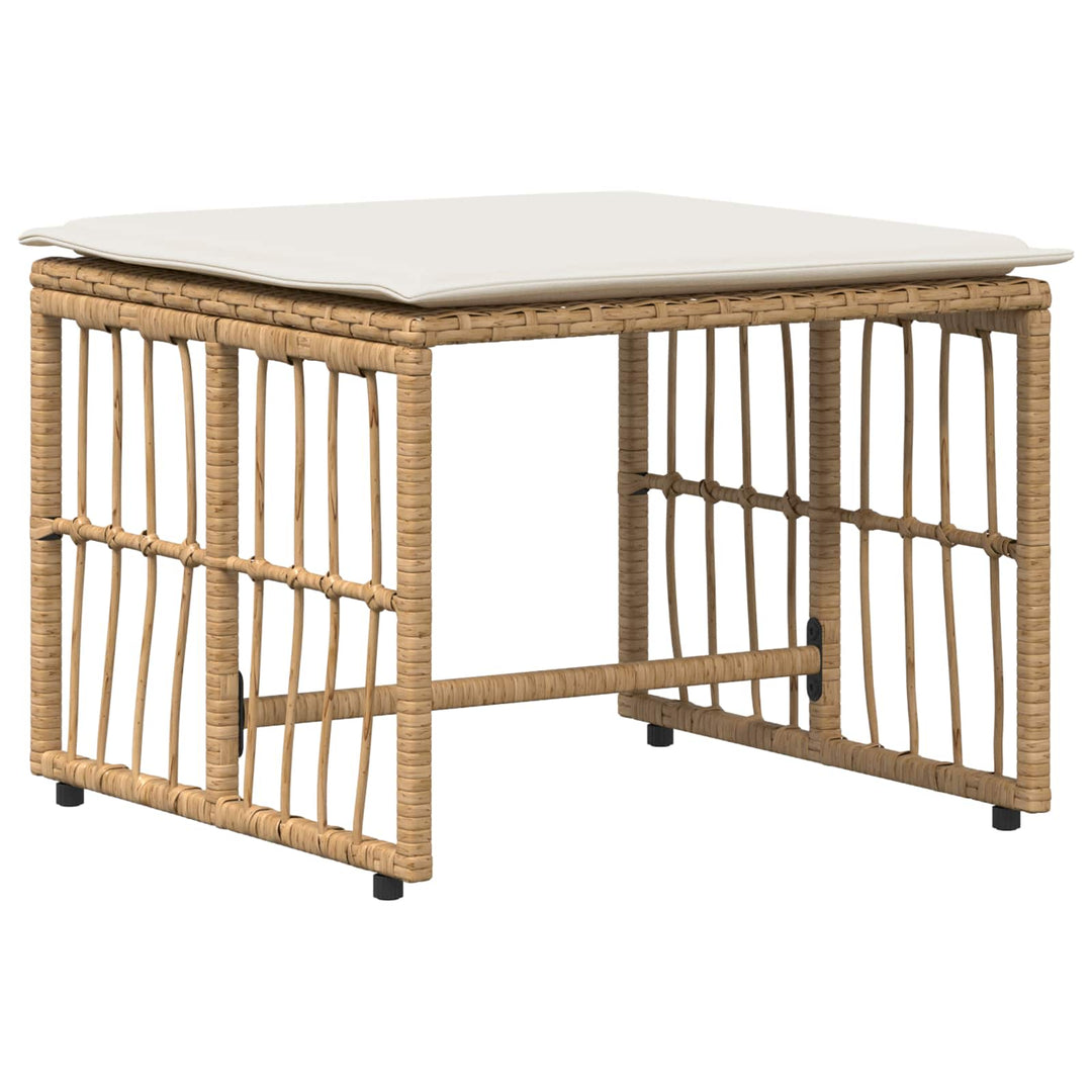 Have møbel sæt 5 stk. Naturlig og Creme Hvid Stål og Polyrattan