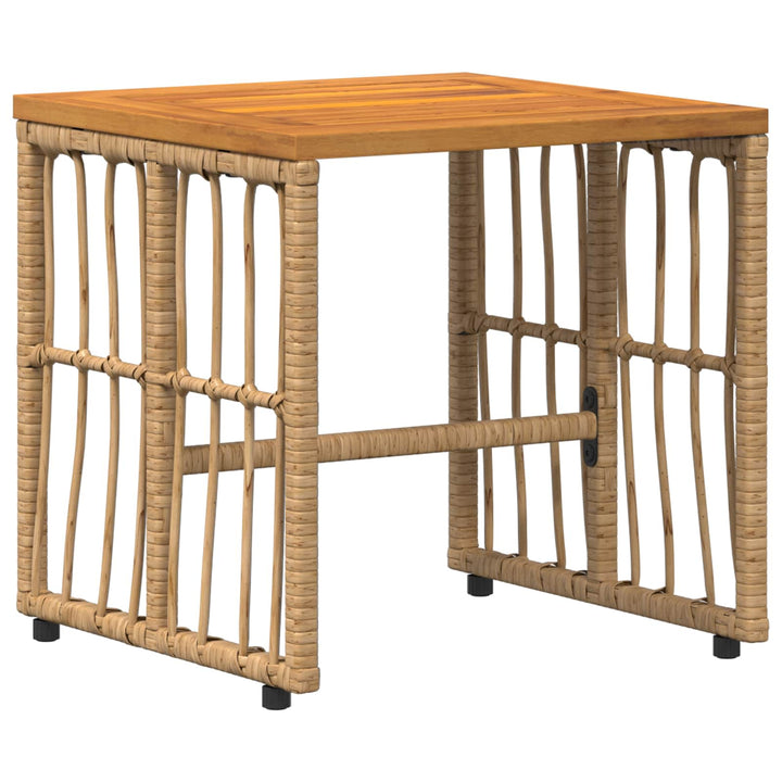 Have møbel sæt 5 stk. Naturlig og Creme Hvid Stål og Polyrattan