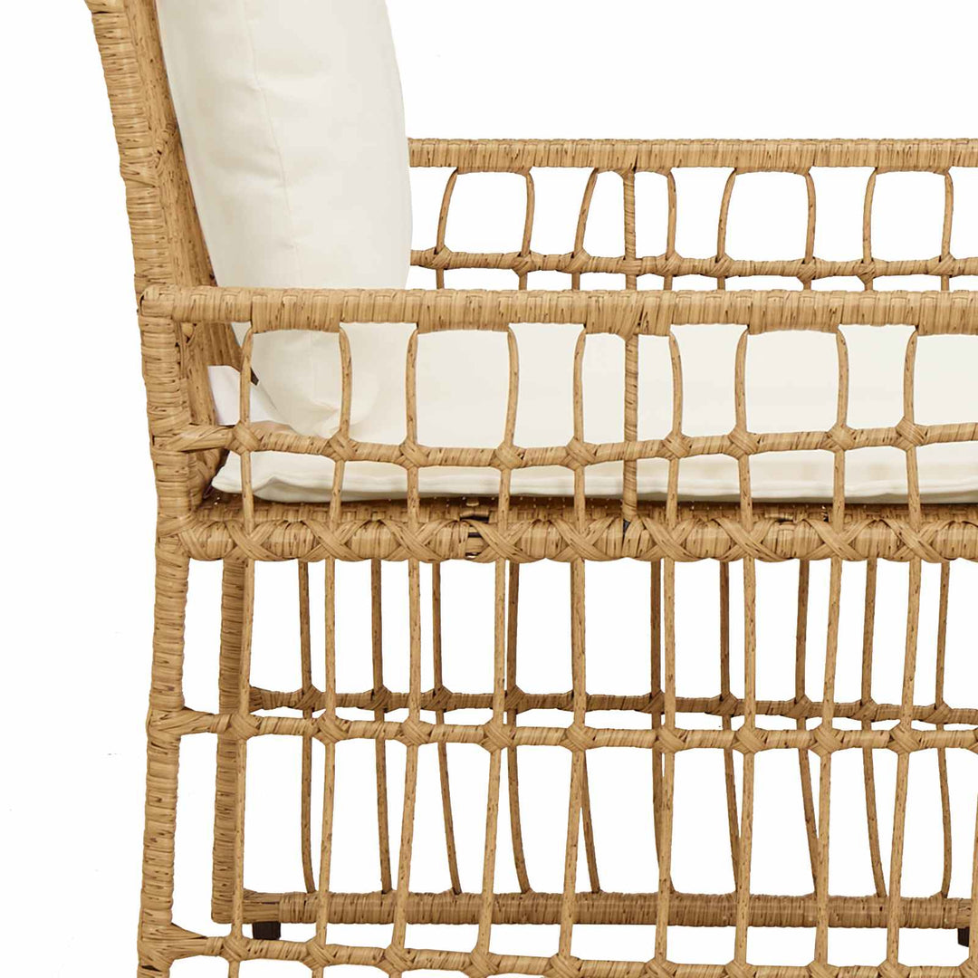 Have møbel sæt 3 stk. Naturlig og Creme Hvid Stål og Polyrattan