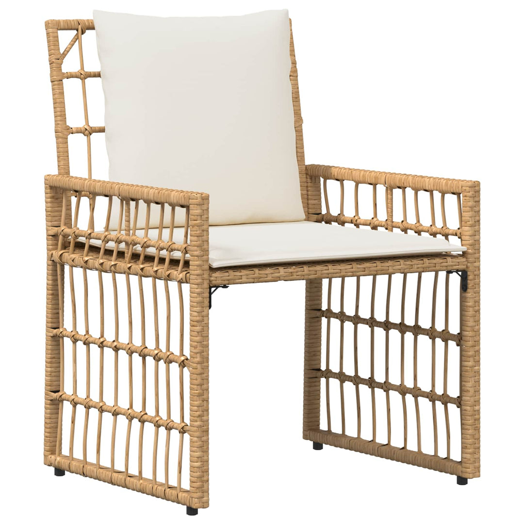 Have møbel sæt 3 stk. Naturlig og Creme Hvid Stål og Polyrattan