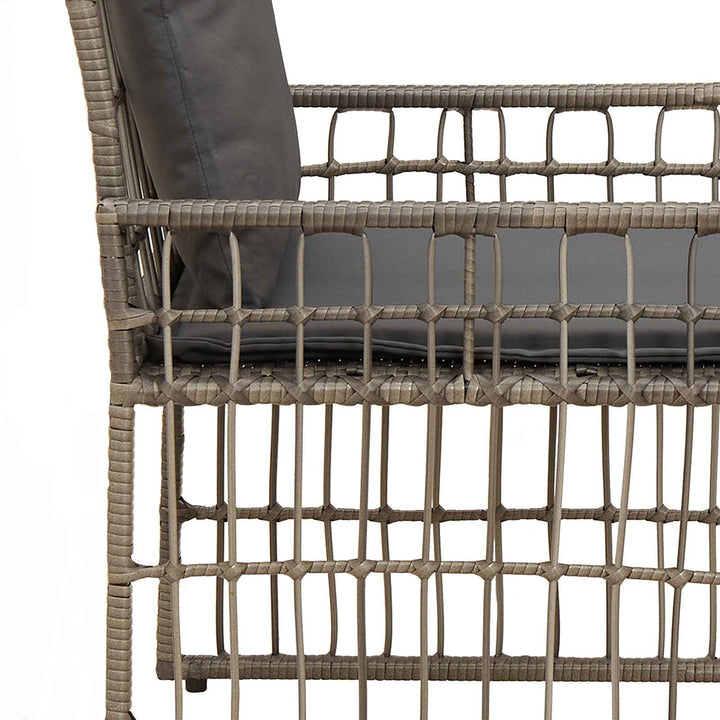 Have møbel sæt 3 stk. Sort og Mørkegrå Stål og Polyrattan