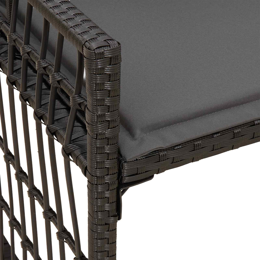 Udendørs bænk 2 -Seater 116 x 55 x 82 cm Stål og Polyrattan