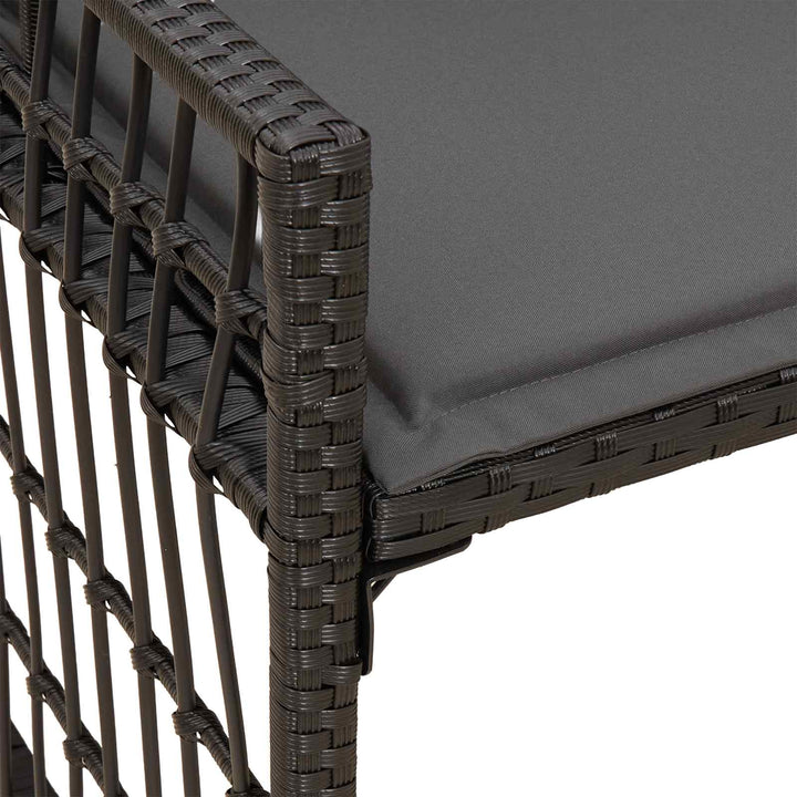 Udendørs bænk 2 -Seater 116 x 55 x 82 cm Stål og Polyrattan