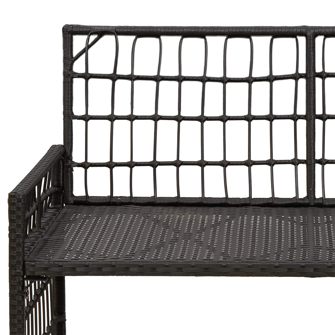 Udendørs bænk 2 -Seater 116 x 55 x 82 cm Stål og Polyrattan