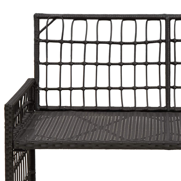Udendørs bænk 2 -Seater 116 x 55 x 82 cm Stål og Polyrattan