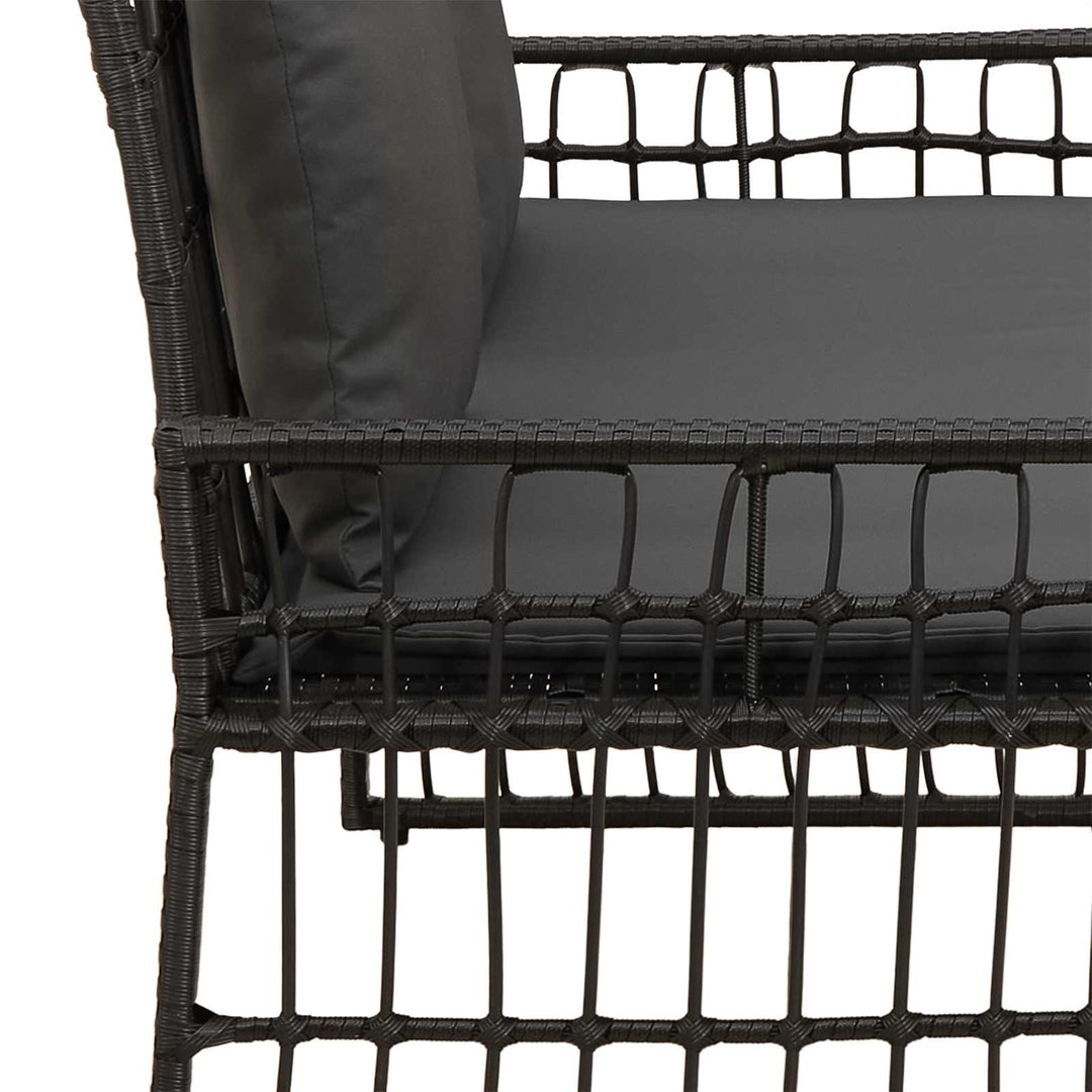 Udendørs bænk 2 -Seater 116 x 55 x 82 cm Stål og Polyrattan
