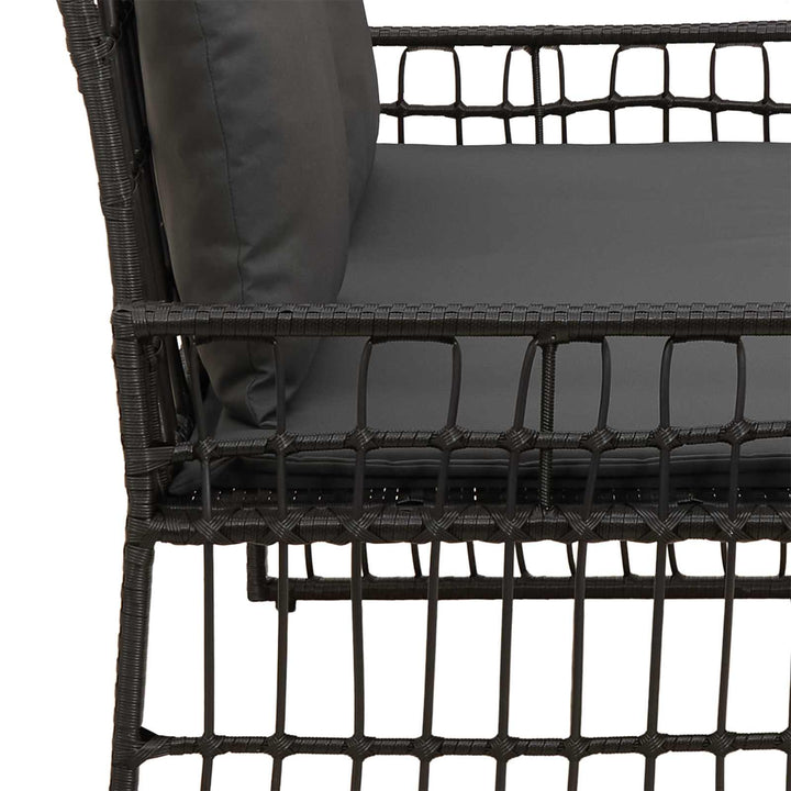 Udendørs bænk 2 -Seater 116 x 55 x 82 cm Stål og Polyrattan