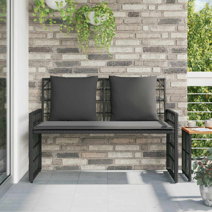 Udendørs bænk 2 -Seater 116 x 55 x 82 cm Stål og Polyrattan