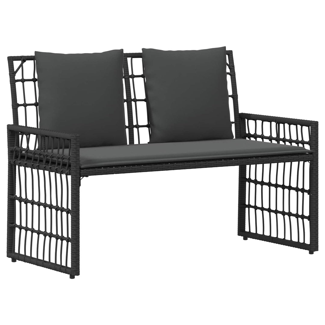 Udendørs bænk 2 -Seater 116 x 55 x 82 cm Stål og Polyrattan
