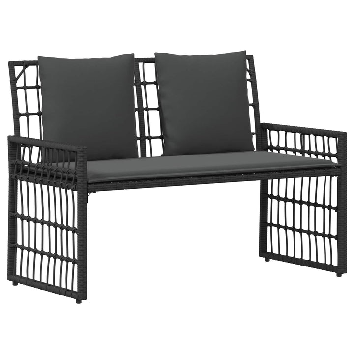 Udendørs bænk 2 -Seater 116 x 55 x 82 cm Stål og Polyrattan