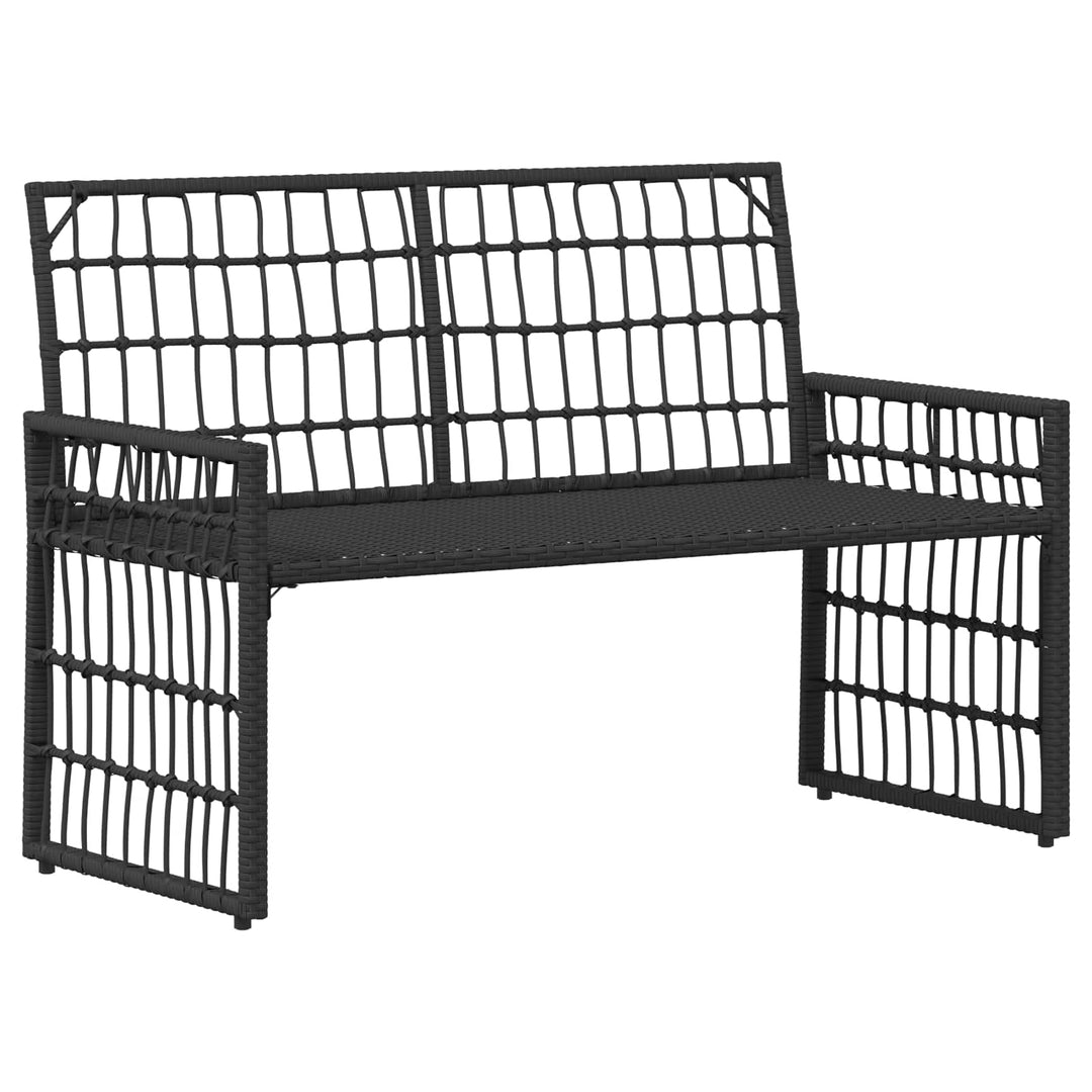 Udendørs bænk 2 -Seater 116 x 55 x 82 cm Stål og Polyrattan