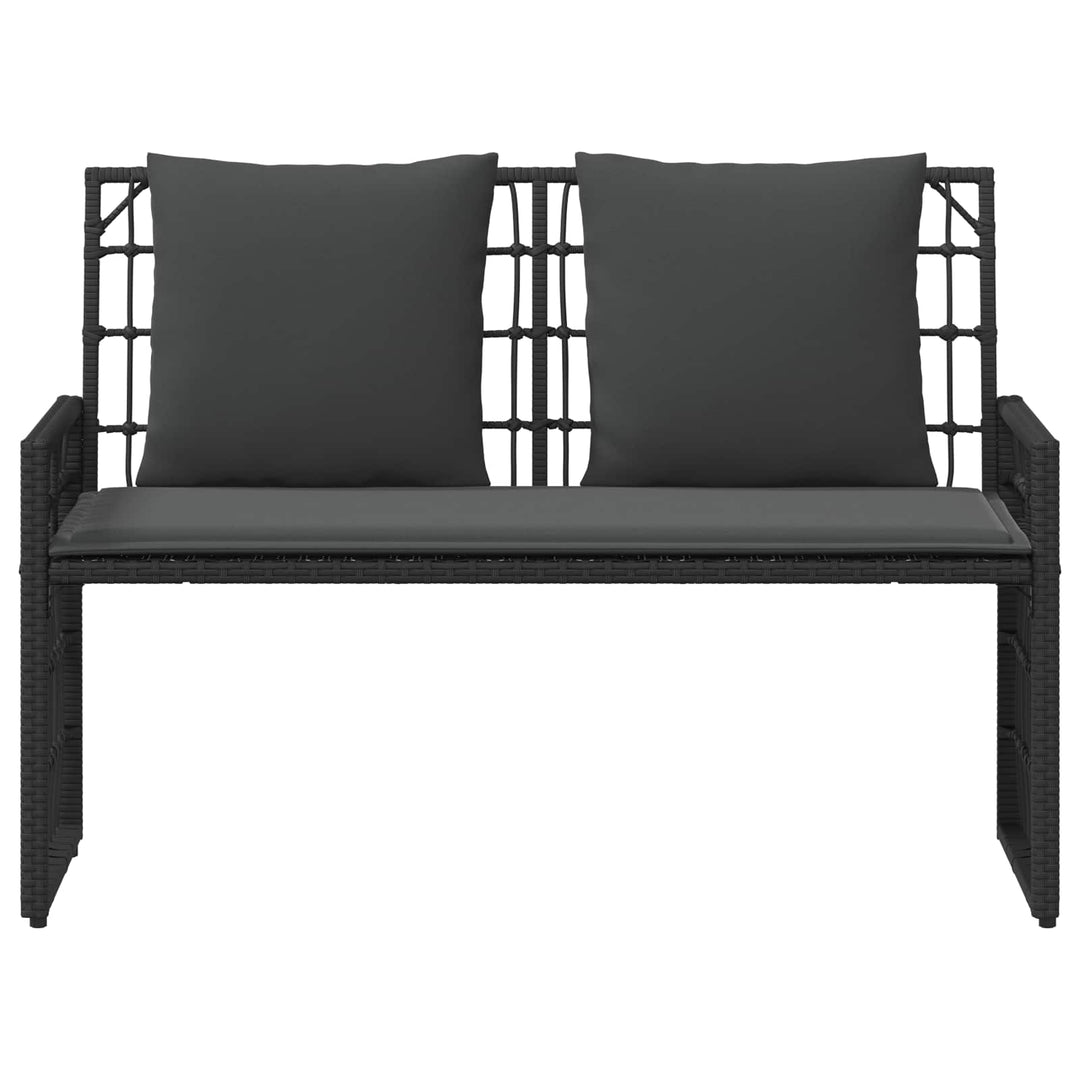 Udendørs bænk 2 -Seater 116 x 55 x 82 cm Stål og Polyrattan