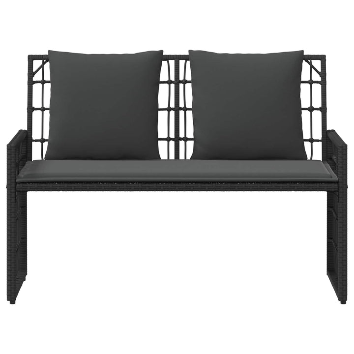 Udendørs bænk 2 -Seater 116 x 55 x 82 cm Stål og Polyrattan