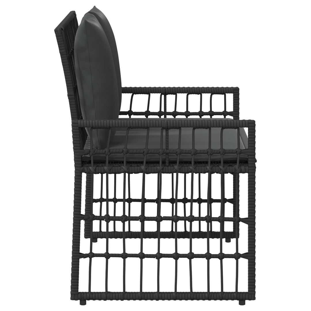Udendørs bænk 2 -Seater 116 x 55 x 82 cm Stål og Polyrattan