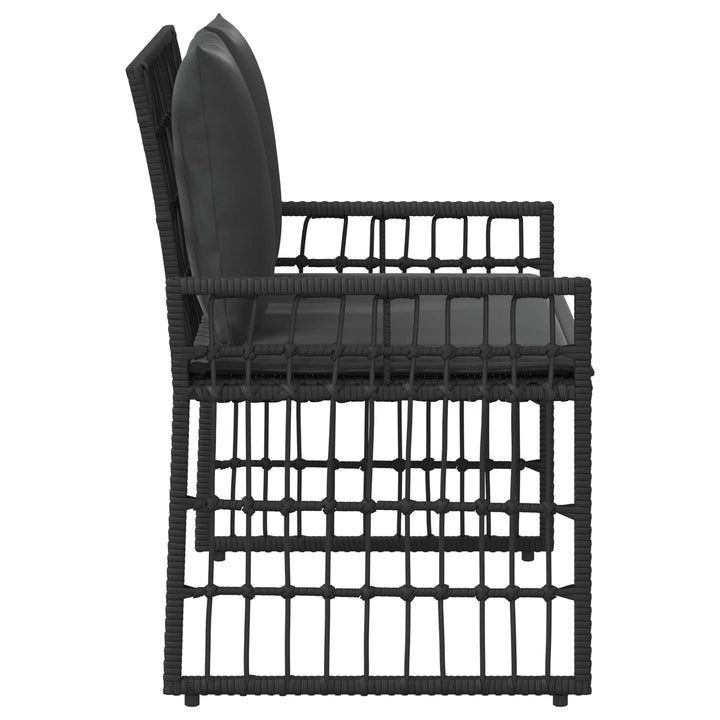 Udendørs bænk 2 -Seater 116 x 55 x 82 cm Stål og Polyrattan