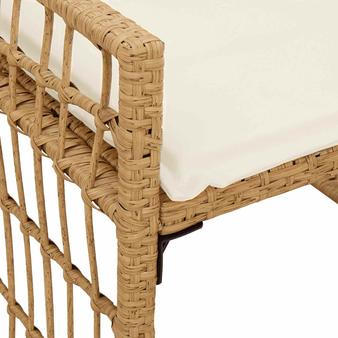 Udendørs bænk 2 -Seater 116 x 55 x 82 cm Stål og Polyrattan