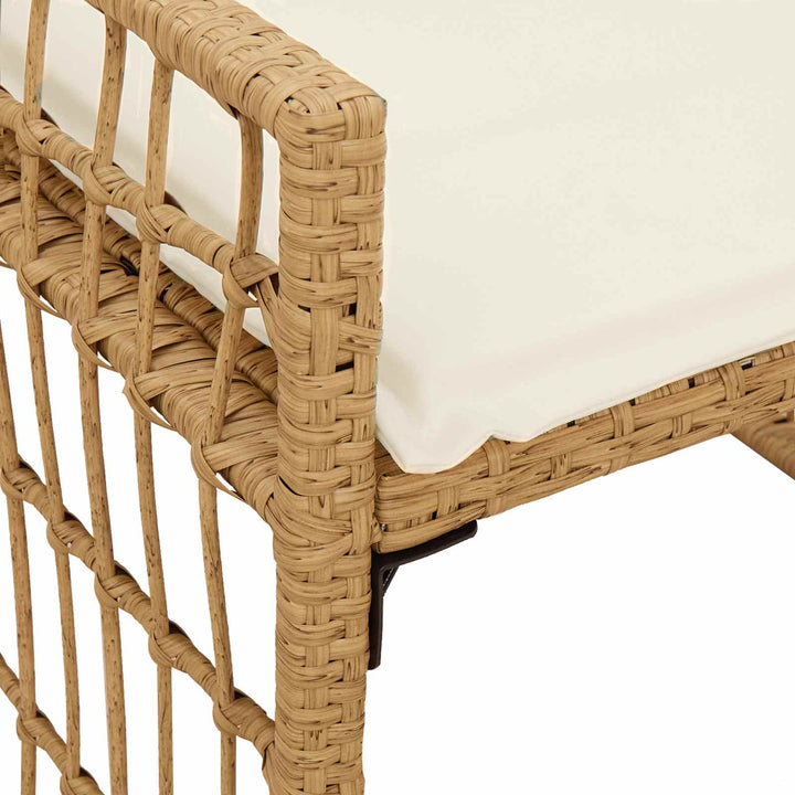 Udendørs bænk 2 -Seater 116 x 55 x 82 cm Stål og Polyrattan