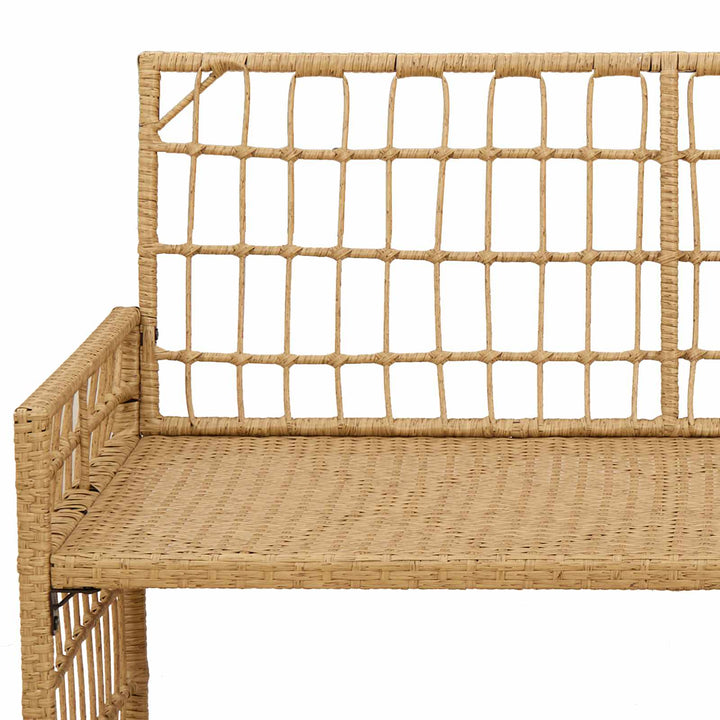 Udendørs bænk 2 -Seater 116 x 55 x 82 cm Stål og Polyrattan