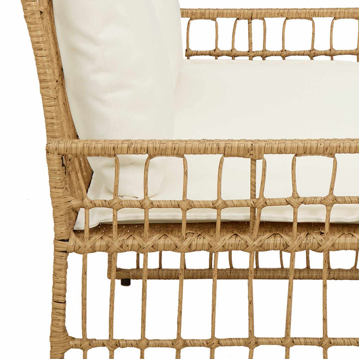 Udendørs bænk 2 -Seater 116 x 55 x 82 cm Stål og Polyrattan