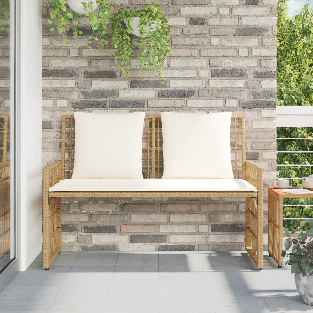Udendørs bænk 2 -Seater 116 x 55 x 82 cm Stål og Polyrattan